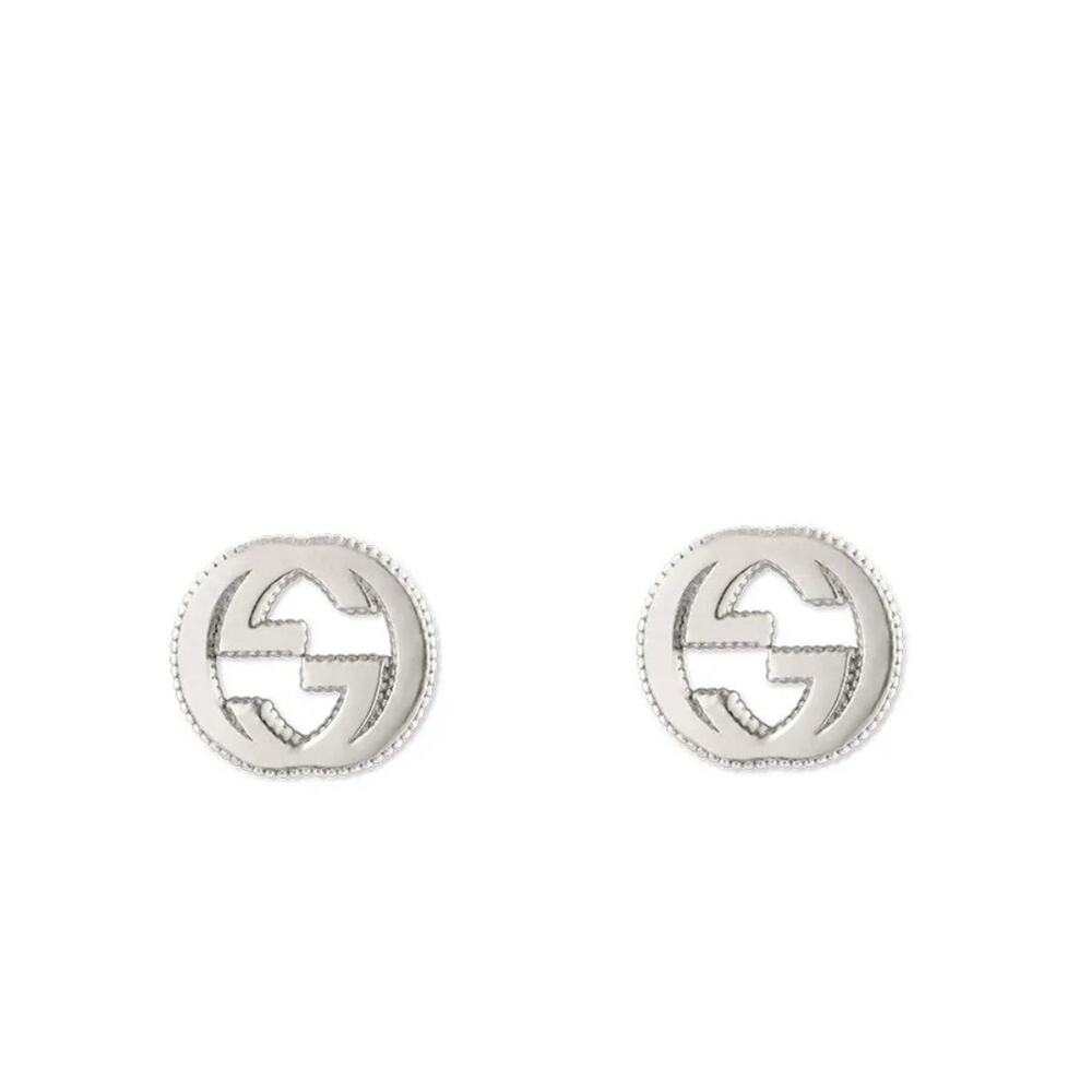 Sterling Silver Interlocking G Stud Earrings